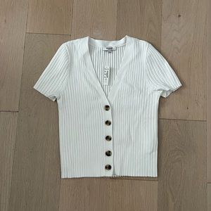 Madewell Square-Neck Crop Sweater Tee - XS